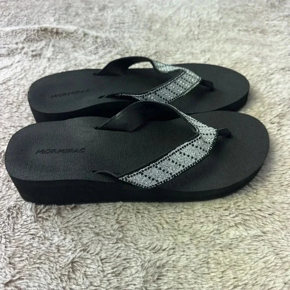 Womens Braid Comfortable Arch Support Flip Flops Soft Cushion Sandals - Size 9